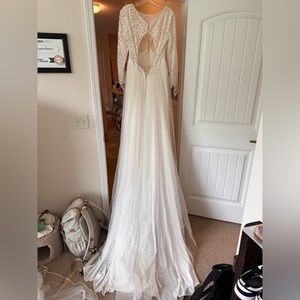 BOHO long sleeve wedding dress